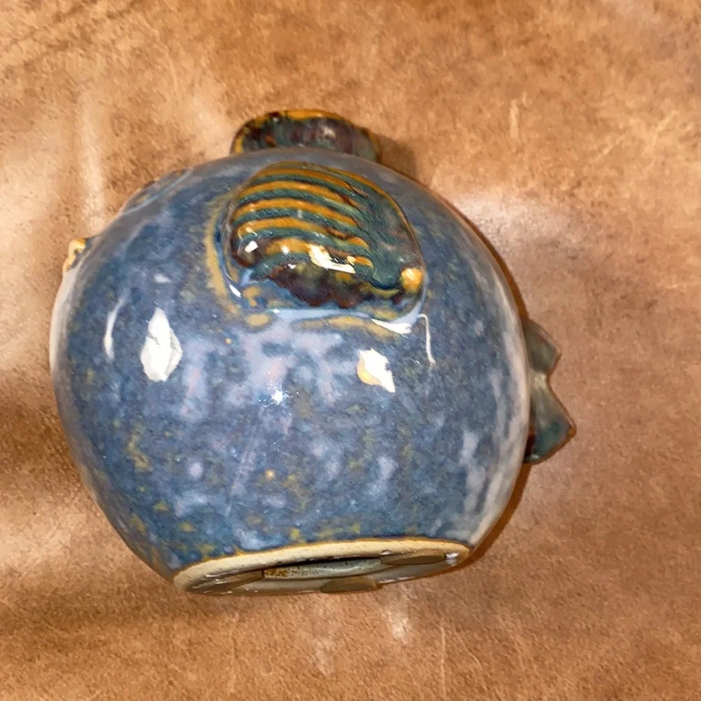 Blue Ceramic Fish Figurine Home Accent - Picture 3 of 11